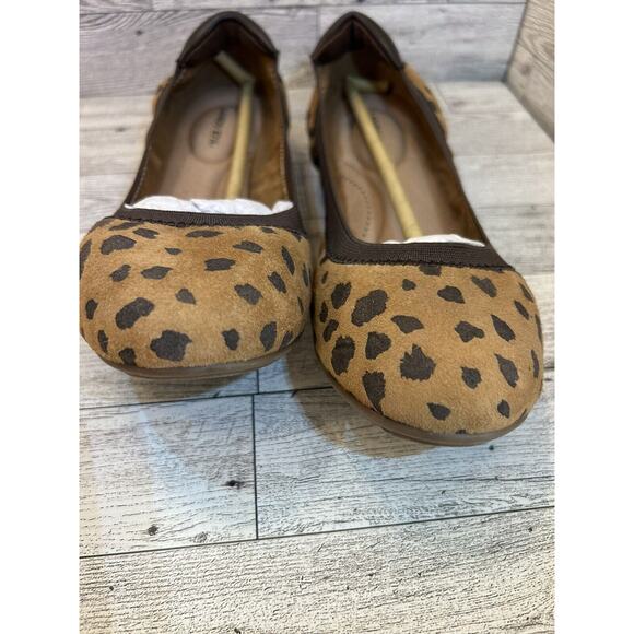 Lands End Womens NEW sz 9D Comfort Elastic Band Ballet Flat Shoes Leopard Print - Picture 5 of 7